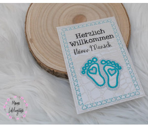 Stickdatei ITH - Postkarte Willkommen kleiner Mensch